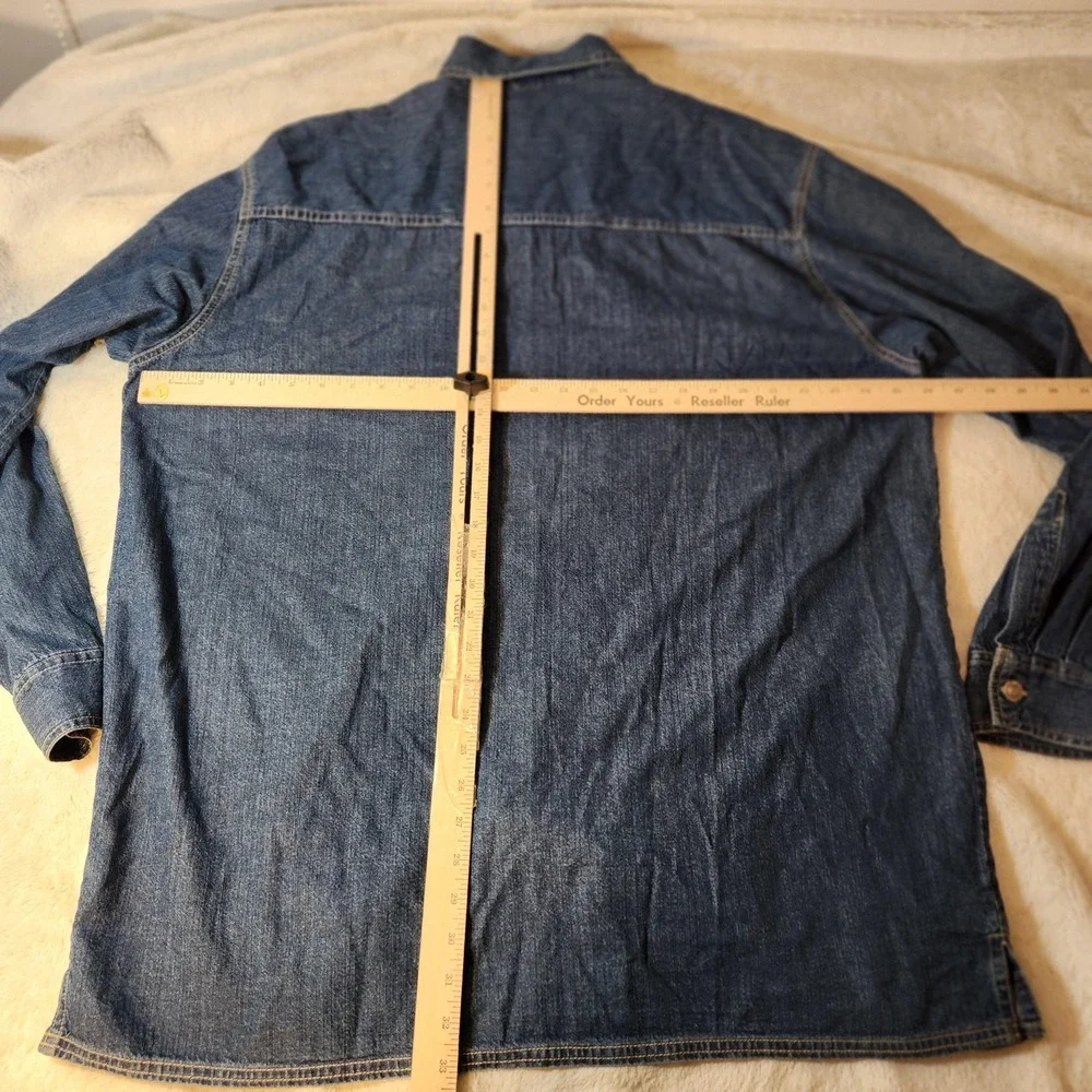 Vintage‎ Levis SilverTab Shirt Mens Large Denim Button Up Long Sleeve 90s Y2k